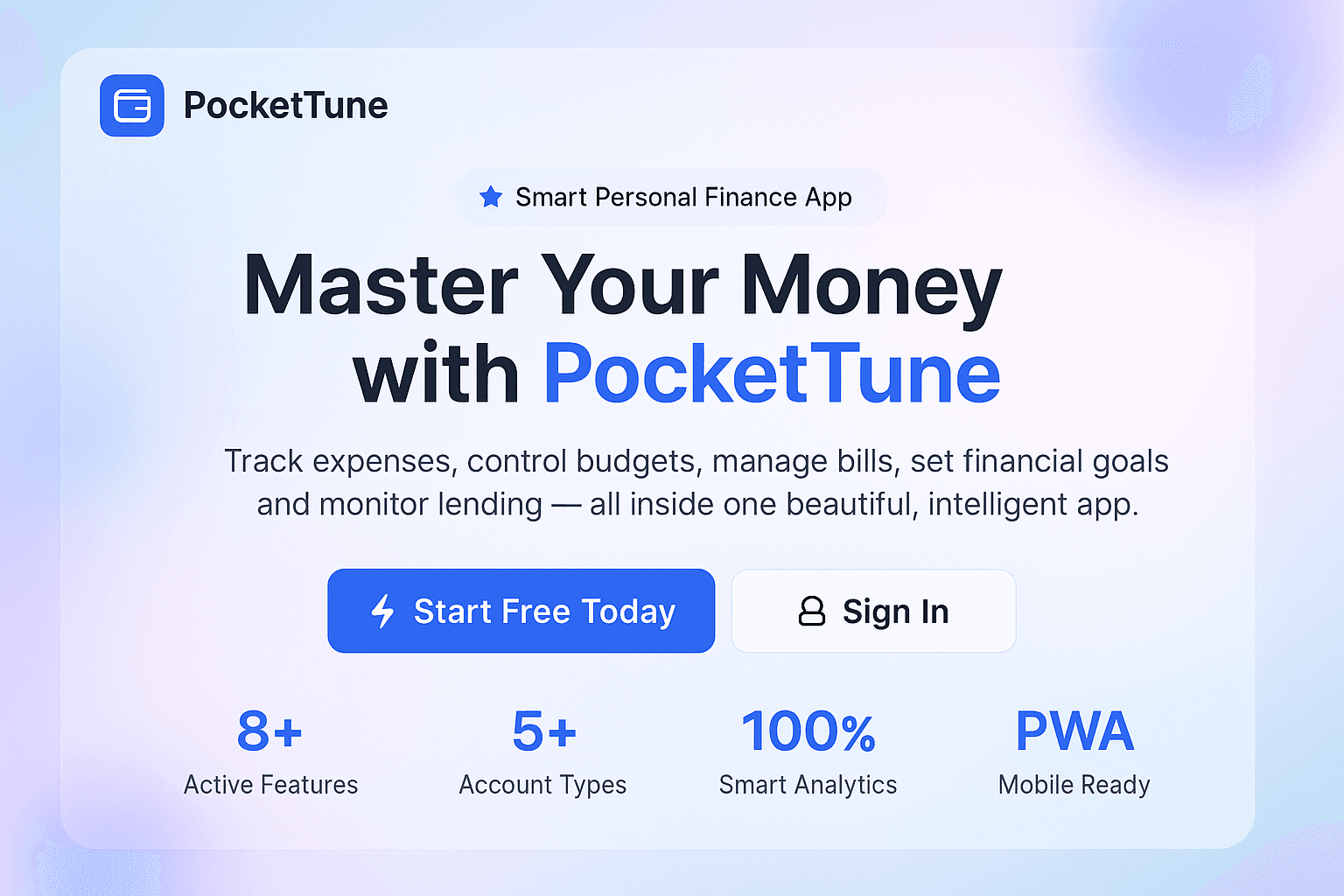 PocketTune - Finance Manager